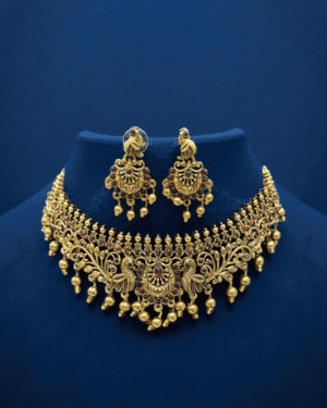 Kundan Temple Jewellery Choker Set, ORN30018