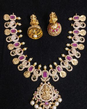 Pure Zirconian Diamond Temple Necklace, ORN30021