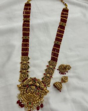 Kundan and Beads Temple Jewellery Set, ORN30040