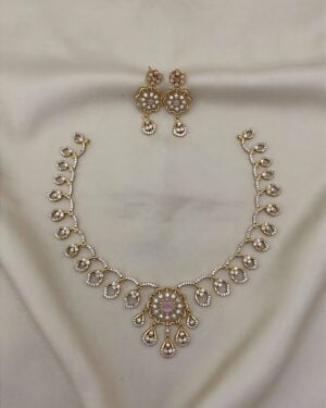 Pure Zirconian Diamond Necklace with Earrings, ORN30067