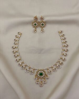 Pure Zirconian Diamond Necklace with Earrings, ORN30068