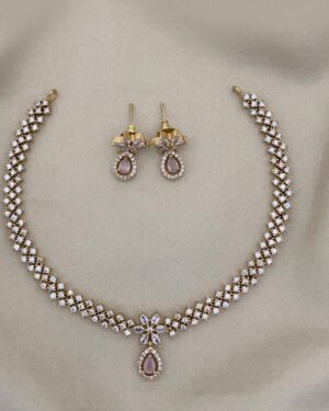 Pure Zirconian Diamond Necklace with Earrings, ORN30072