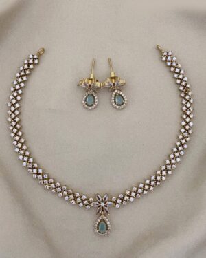 Pure Zirconian Diamond Necklace with Earrings, ORN30076