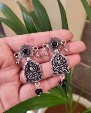 Oxidized Temple Earrings, ORN40040