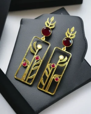 Contemporary Earrings with Mona Lisa Stone, ORN40122