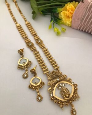 Kundan Temple Necklace Set, ORN10162