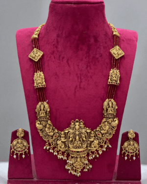 Kundan and Beads Temple Jewellery Set, ORN10109