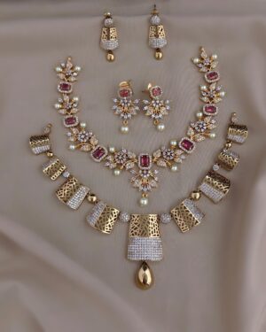 Pure Zirconian Diamond Necklace with Earrings Set (2 Sets), ORN10141