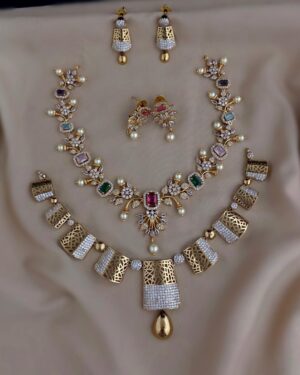 Pure Zirconian Diamond Necklace with Earrings Set (2 Sets), ORN10142