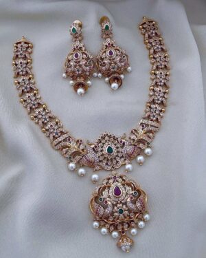 Pure Zirconian Diamond Necklace with Earrings Set, ORN30084
