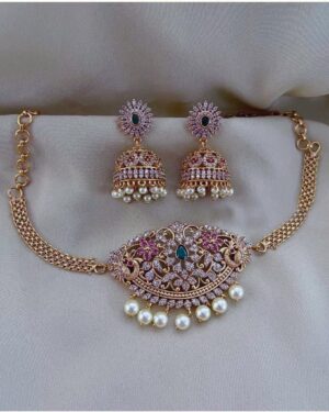 Pure Zirconian Diamond Necklace with Earrings Set, ORN30085