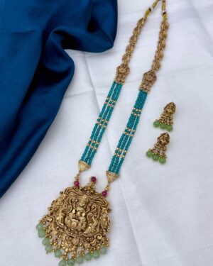 Kundan and Beads Temple Jewellery Set, ORN30096