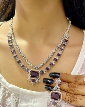 Pure Zirconian Diamond Necklace Set, ORN10095