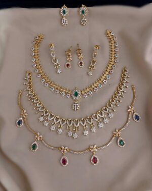 Pure Zirconian Diamond Necklace with Earrings Set (3 Sets), ORN10128