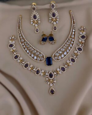 Pure Zirconian Diamond Necklace with Earrings Set (2 Sets), ORN10134