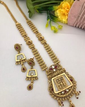 Kundan Temple Necklace Set, ORN10165