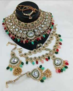 Rajwadi Necklace Set with Beadwork, ORN10170