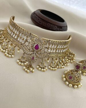 Pure Zirconian Diamond Necklace with Earrings, ORN10210