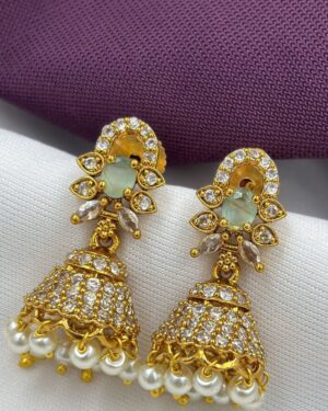 Pure Zirconian Diamond Jhumka Earrings, ORN20072