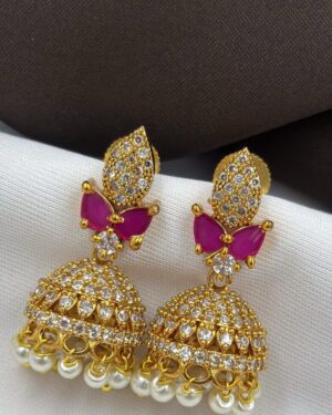 Pure Zirconian Diamond Jhumka Earrings, ORN20075