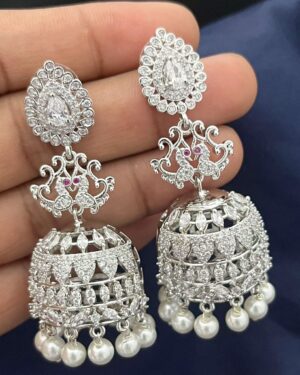 Pure Zirconian Diamond Jhumka Earrings, ORN20077