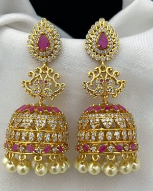 Pure Zirconian Diamond Jhumka Earrings, ORN20081