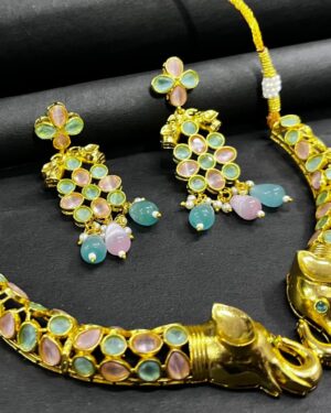 Rajwadi Kundan Necklace Set, ORN10257