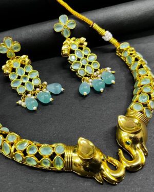 Rajwadi Kundan Necklace Set, ORN10259