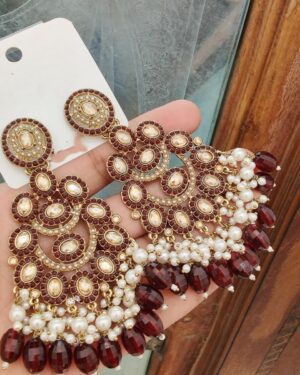 Kundan Chandbali Earrings, ORN10281