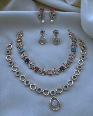 Pure Zirconian Diamond Necklace Set (2 Sets), ORN10306