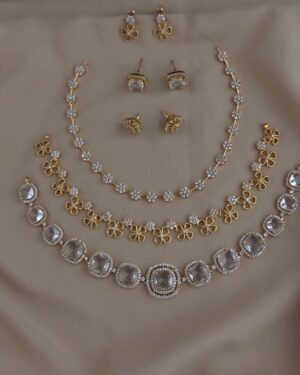 Pure Zirconian Diamond Necklace Set (3 Sets), ORN10313