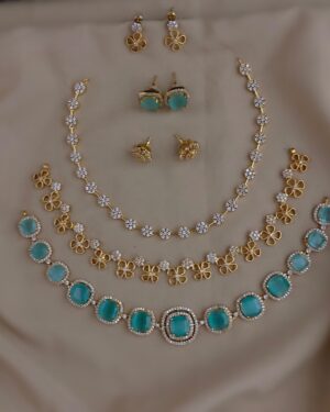 Pure Zirconian Diamond Necklace Set (3 Sets), ORN10316