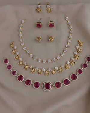 Pure Zirconian Diamond Necklace Set (3 sets), ORN10317