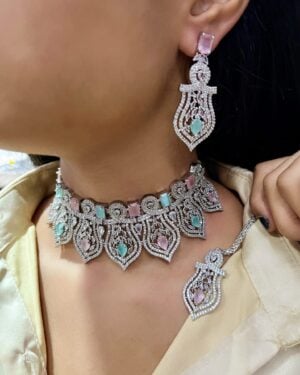 Pure Zirconian Diamond Necklace Set, ORN10380