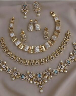 Pure Zirconian Diamond Necklace Set (3 Sets), ORN10409