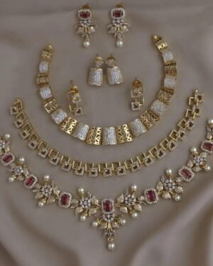 Pure Zirconian Diamond Necklace Set (3 Sets), ORN10410