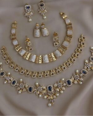 Pure Zirconian Diamond Necklace Set (3 Sets), ORN10414