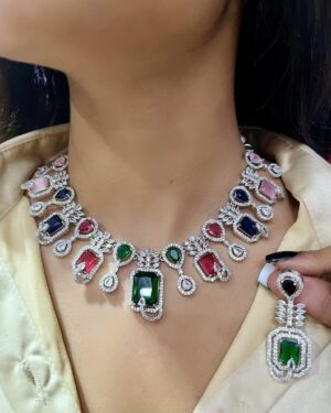 Pure Zirconian Diamond Necklace Set, ORN10425