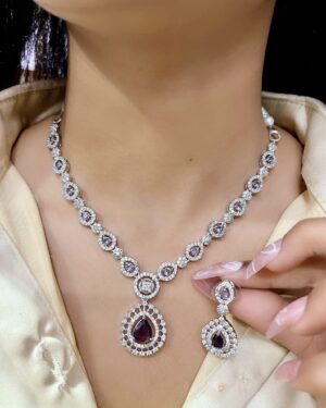 Pure Zirconian Diamond Necklace Set, ORN10433