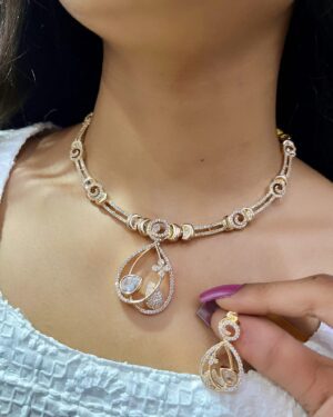 Pure Zirconian Diamond Necklace Set, ORN10439