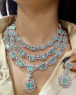 Pure Zirconian Diamond Necklace Set, ORN10492