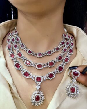 Pure Zirconian Diamond Necklace Set, ORN10493