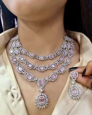 Pure Zirconian Diamond Necklace Set, ORN10494