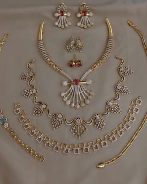 Pure Zirconian Diamond Necklace Set (5 Sets), ORN10578