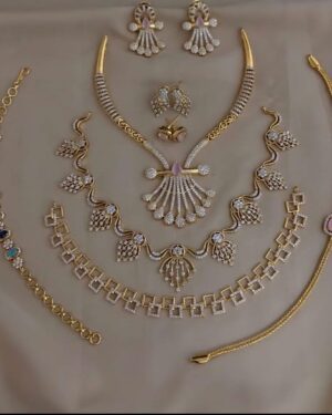 Pure Zirconian Diamond Necklace Set (5 Sets), ORN10579