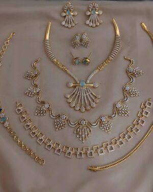 Pure Zirconian Diamond Necklace Set (5 Sets), ORN10580