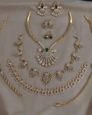 Pure Zirconian Diamond Necklace Set (5 Sets), ORN10581