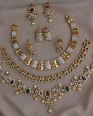 Pure Zirconian Diamond Necklace Set (3 Sets), ORN10584