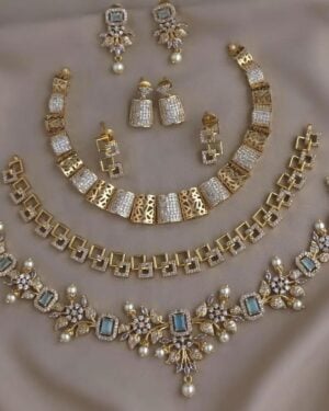 Pure Zirconian Diamond Necklace Set (3 Sets), ORN10585