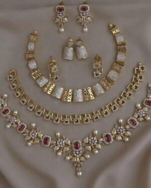 Pure Zirconian Diamond Necklace Set (3 Sets), ORN10586